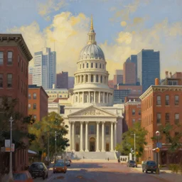 city of boston, painted by caravaggio, digital painting, 4 k