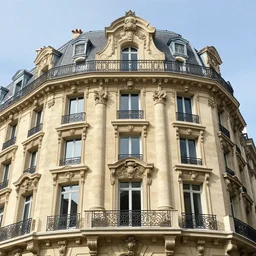 a beautiful highly detailed haussmann facade
