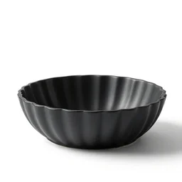 matte black bread basket, stylized 3d render, isolated on a pure white background, centered, entire object in frame, sharp focus, soft studio lighting