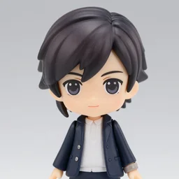 marine lepen a nendoroid figurine, realistic face, detailed, product photography