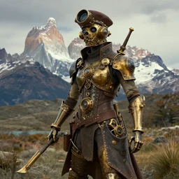 digital art of patagonia. by greg rutkowski, trending on artstation, high quality artwork, steampunk style.