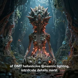 “hyper realistic representation of DMT hallucinations, 8k, dynamic lighting, intricate details, photo realistic”