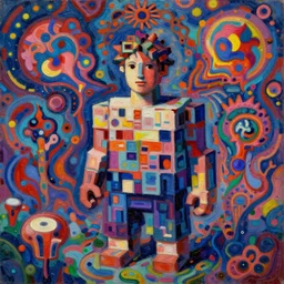 stink made of blocks, block made of stink, ilya kuvshinov, john singer sargent, digital art illustration, impressionist oil painting, trending on artstation, psychedelic, intricate, abstract