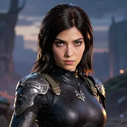 a portrait of a character in a scenic environment by battle angel alita