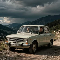 Viktor Tsoi from Kino driving a Lada