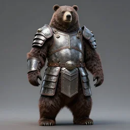 a full body painting of a giant bear wearing full body armor, cinematic pose, realistic, detailed, matte painting, 8 k, artstation,