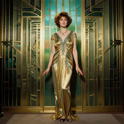 art deco scenic, old movie, highly detailed, photorealistic, by tamara lempicka