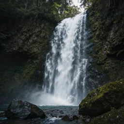 forest waterfall, volumetric lighting, rtx on, washed out colors, an award winning digital render, beautiful, ultradetailed, great composition, depth of field
