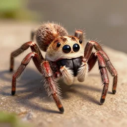 a cute jumping spider, by pixar