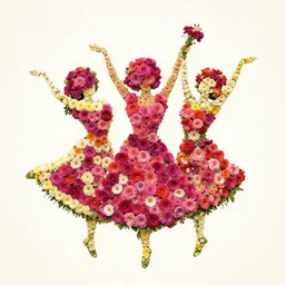 flowers shaped like dancing women