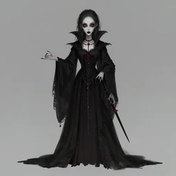 a slender dark gothic character, art by rafael albuquerque
