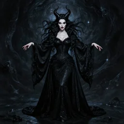 style of john singer sargent : : gorgeous willa holland : : evil witch, swirling black magic : : symmetrical face, symmetrical eyes : : full body pose : : gorgeous black hair : : magic lighting, low spacial lighting : :