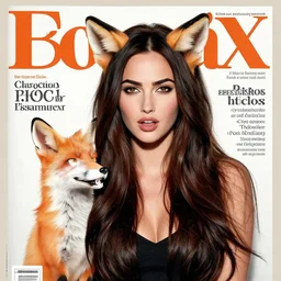 megan fox as a fox, humor, magazine