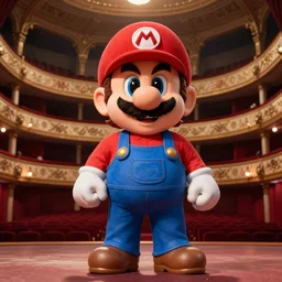 professional portrait photography of nintendo mario in an italian opera