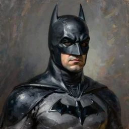 portrait of Batman, painted by John Constable, oil on canvas