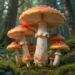 trippy giant mushrooms in forest, beautiful texture, beautiful graphics, fantasy artwork, very beautiful scenery, hd, hdr, ue 5, ue 6, unreal engine 5, cinematic 4 k wallpaper, 8 k, ultra detailed