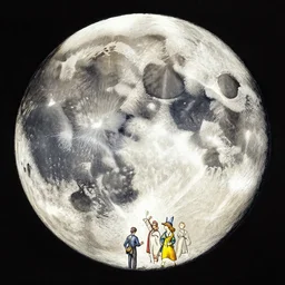 the moon. highly detailed, digital painting, watercolor, soviet realism, engraving, artstation, concept art, sharp focus, vivid grunge, manga, illustration, unreal engine 5, 8 k, art by bilibin and kilian eng and kuvshinov and malevich and mucha