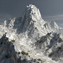 A highly detailed 4K fantasy matte painting of marble mountains. Craig Mullins, ArtStation, CGSociety, Unreal Engine