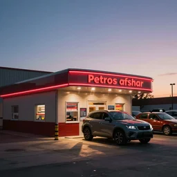 drive - thru movie theater at dusk, petros afshar