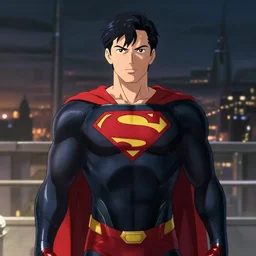 superman ironman black and red suit, single subject, scenic full shot, ambient lighting, detailed face, by makoto shinkai, stanley artgerm lau, wlop, rossdraws