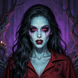 Fear and Loathing Vampire in Wonderland, a psychedelic horror fantasy portrait by Wayne Barlowe and Beeple, vivid color, album cover,