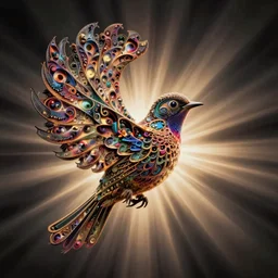 a beautyfull intricate fractal bird