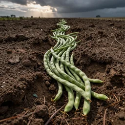 parasitic beans growing in a open wound, real picture