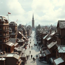 parkour over a city made of chocolate, high detailed, 8 k