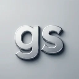 logo of the letters gs, 3 d, silver hues, shadow, clean, rendering, ios, icon, android, thick lines, professional, digital art