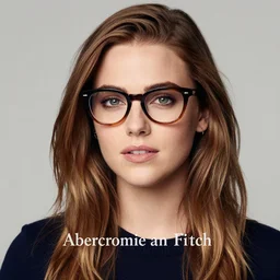 Photo of Rachel McAdams wearing Warby Parker glasses, soft studio lighting, photo taken by Martin Schoeller for Abercrombie and Fitch, award-winning photo, 24mm f/1.4
