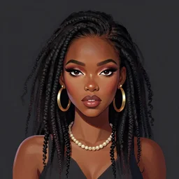 a hyper - stylized portrait of lupita nyongo drawn by aleksander rostov, detailed, coherent, inspired by disco elysium