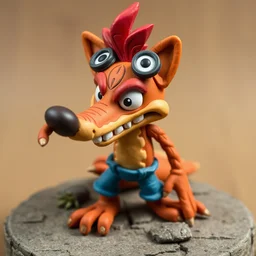 crash bandicoot made of clay