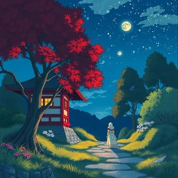 a beautiful frame from studio ghibli movie