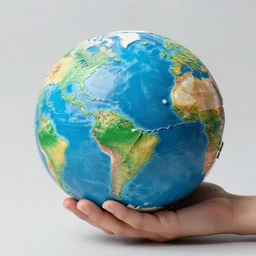 cracked model of the earth held together with chewing gum and duct tape