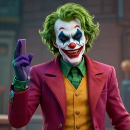 The joker footage from multiversus , trending on artstation , Hyperdetailed , CGSociety