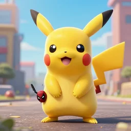 Pikachu Is Deadpool 4K quality super realistic