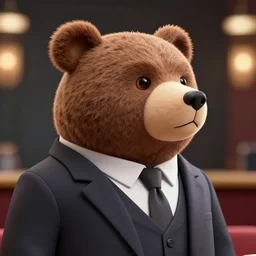 profile picture of gambling bear in 3 d style with suit from wall street