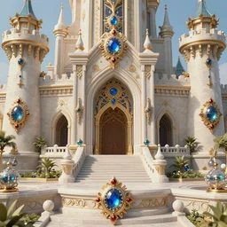 symetrical highly detailed ornate with jewels and precious metals futuristic, sandman kingdom, close up in the bg entrance castle kingdom of dreams, space ships, hiperrealistc, global illumination, radiant light, detailed and intricate environment. drawing by frank lloyd wright art by andreas achenbach