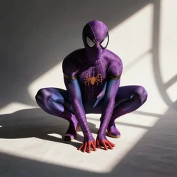 a purple spiderman by ruan jia