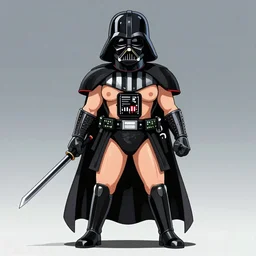 Samurai Darth Vader, Full Figure, Yasushi Nirasawa Cartoon Anime Style