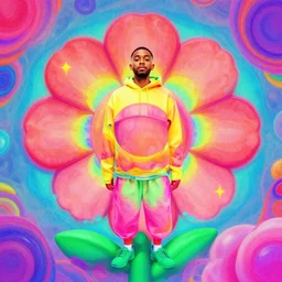 the flower boy album cover by tyler the creator with a psychedelic twist