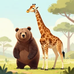 hybrid of a bear and giraffe, digital art, 4k, best on artstation
