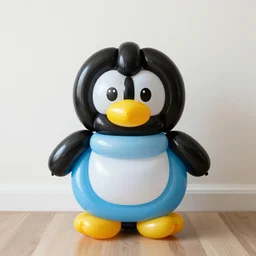 a balloon penguin, balloon art.