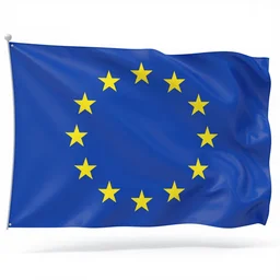 3 d render of european flag with stars