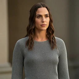 Gal Gadot wearing chainmail
