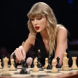 Taylor Swift as a chess piece, blonde hair