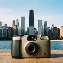chicago skyline, disposable camera,