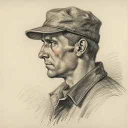 a realistic yet scraggly portrait sketch of the side profile of a stern and sophisticated the scout, trending on artstation, intricate details, in the style of frank auerbach, in the style of sergio aragones, in the style of martin ansin, in the style of david aja, in the style of mattias adolfsson