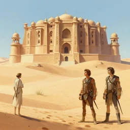 desert palace concept sketch by joe johnston and nilo rodis - jamero and ralph mcquarrie and norman reynolds