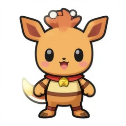 cute miss mascot simiabraz simiabraz infernape super hero sticker art, cronobreaker, beeple game icon